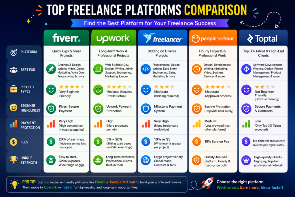 Freelancing platforms comparison