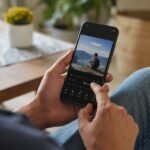 Person using a free AI photo editing app on a smartphone