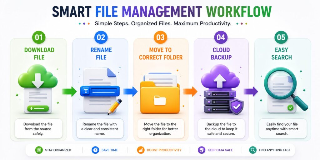 Digital file organization workflow