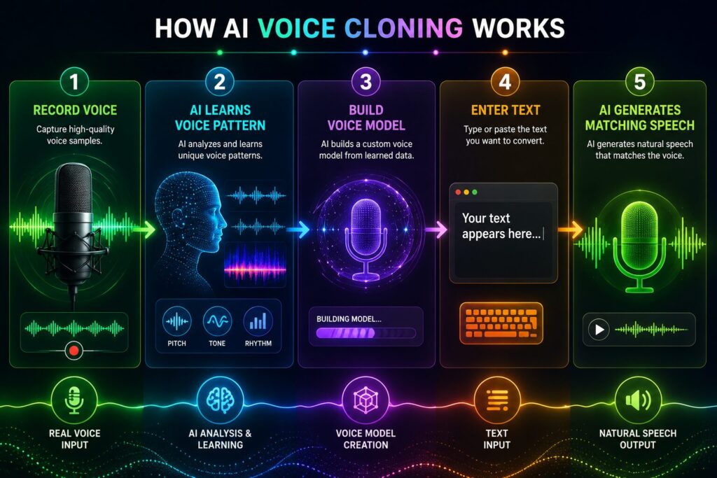AI voice cloning process