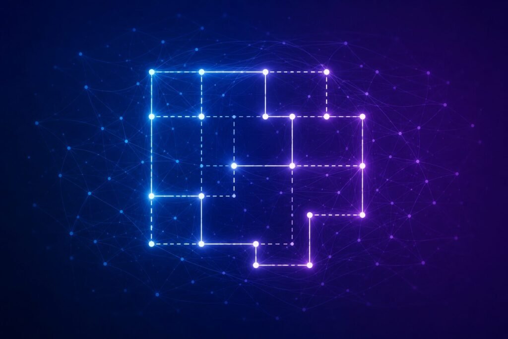 Illustration representing an AI model solving a complex unbroken mathematical conjecture