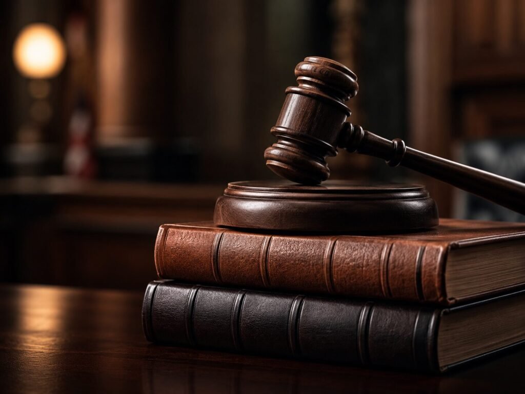 Gavel and law books