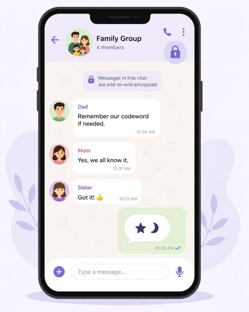 Family setting up a safe word to prevent AI voice cloning scams