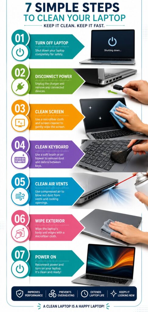 Laptop cleaning process