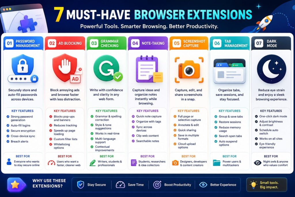 Browser extensions comparison chart