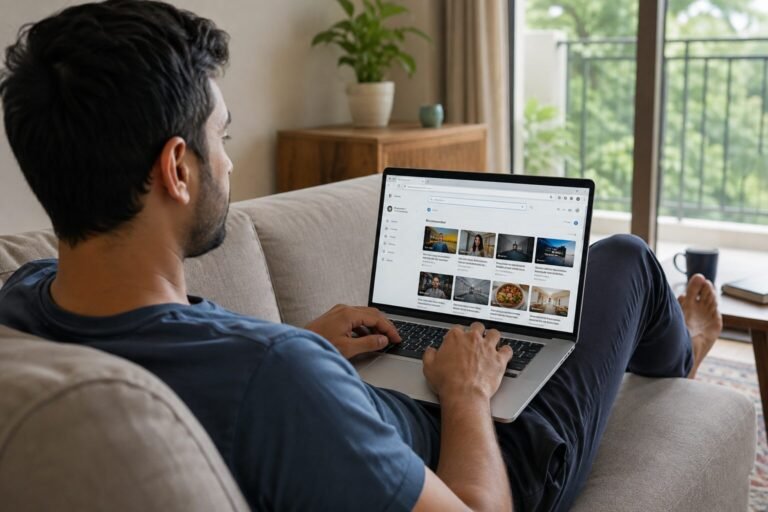 Person using an AI browser to complete tasks automatically in 2026