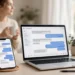 Smartphone and laptop side by side showing AI chatbot conversations on a bright desk