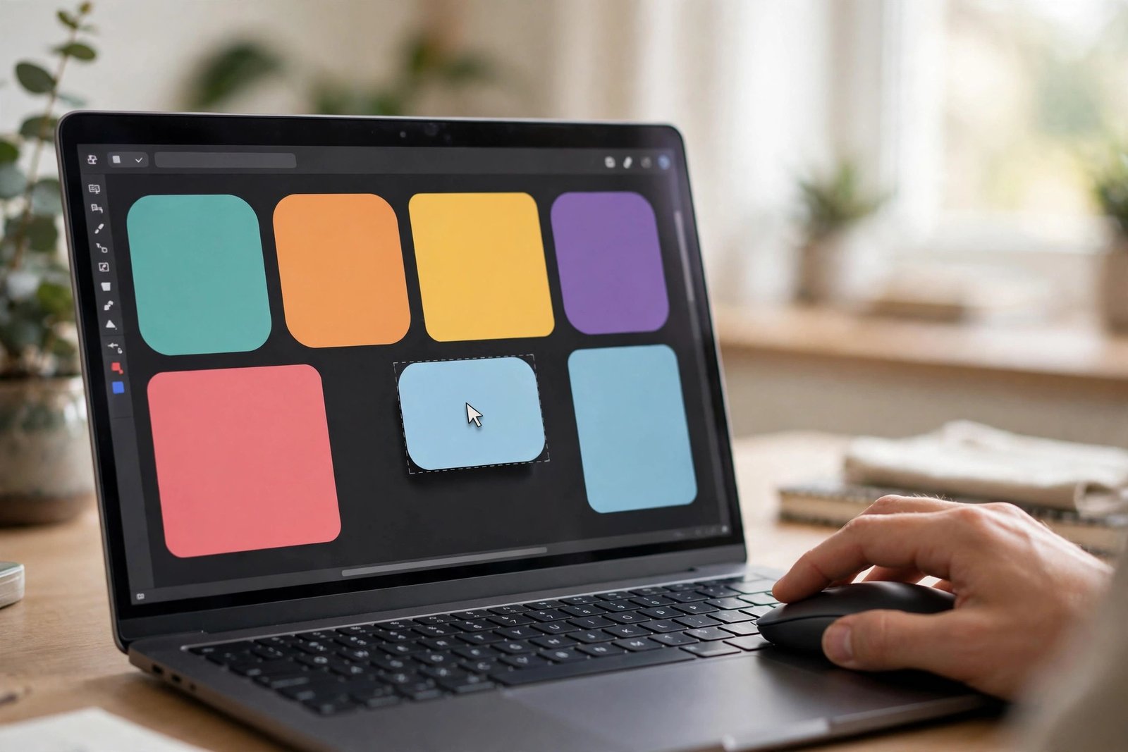 Illustration of a simple drag-and-drop design editor interface