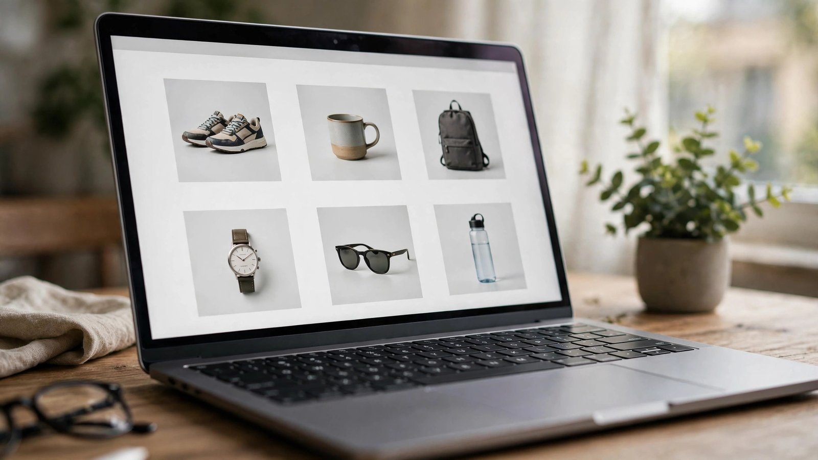 Fake online store shown on a laptop screen