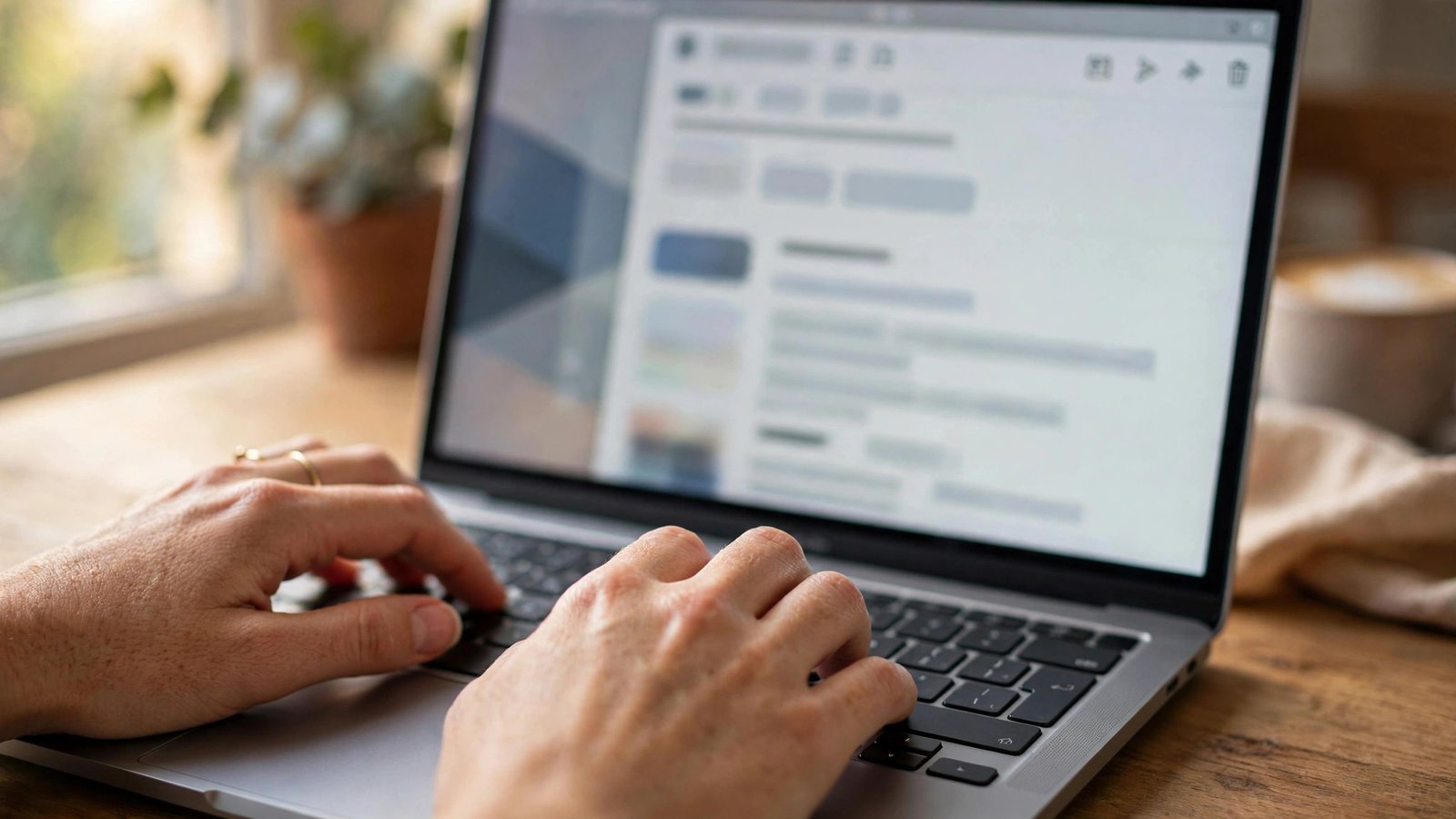 Composing a new email in Gmail on a laptop