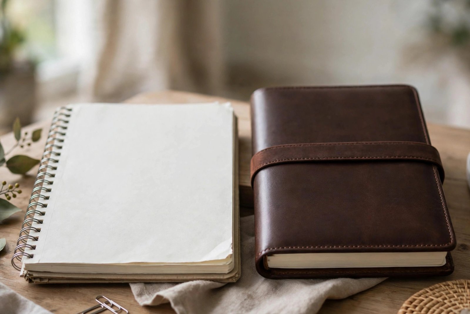 Simple notebook compared with a premium planner