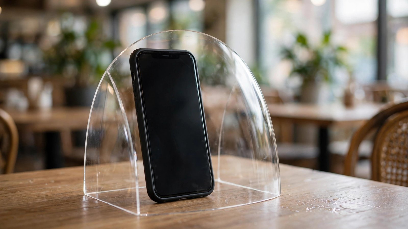 Smartphone protected by a security shield on WiFi